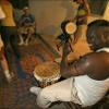 Madou Dembele at informal drum event.