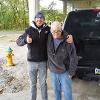 Will and Eric after 4 hours of drumming! Des Moines Marathon. 2023.